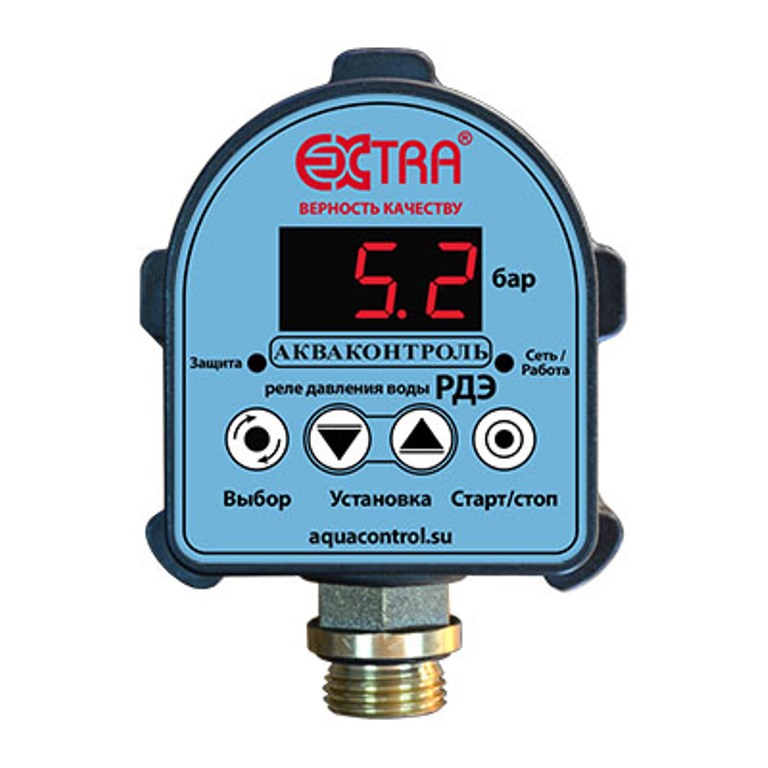РДЭ - Реле давления воды электронное Extra Акваконтроль (1,кВт; G1/2``;5%)